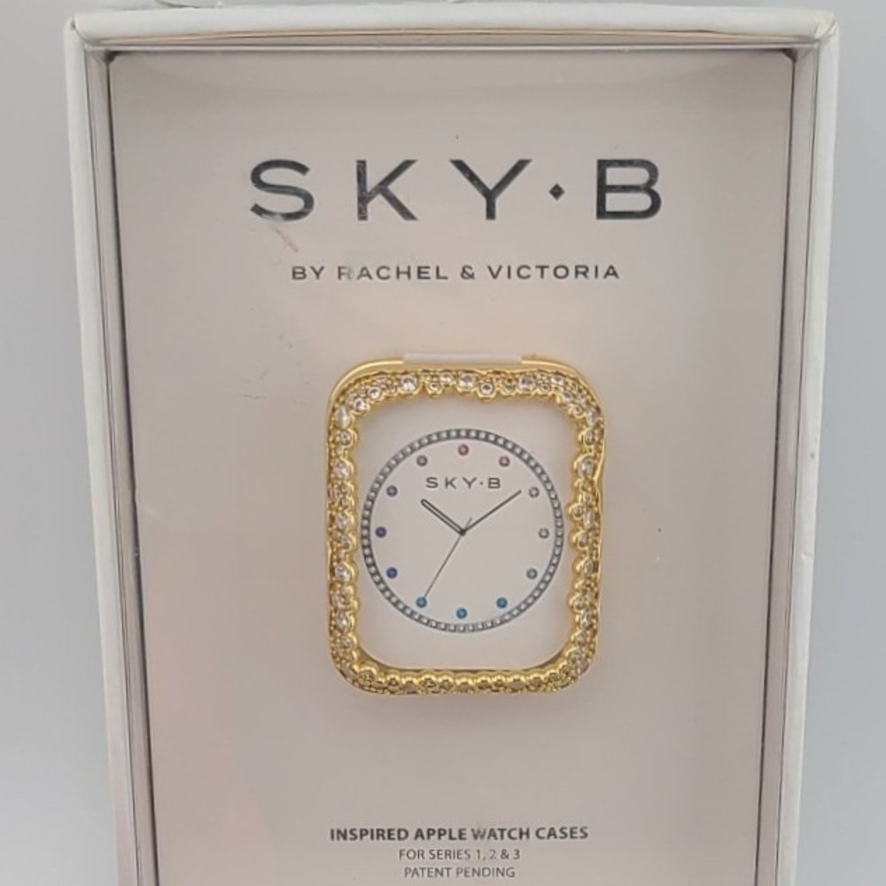 Sky B Gold Scalloped Cubic Zirconia Apple Watch Case Series 1 2 3 Victoria Wieck